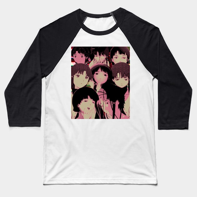 LAIN COLLAGE - SAD JAPANESE ANIME AESTHETIC Baseball T-Shirt by Poser_Boy